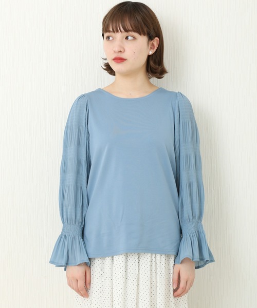 n'ee-ne（ネーネ）の「ポンチマジョリカプリーツ切り替え　ブラウス（シャツ/ブラウス・レディース・ピンク/ブルー/オフホワイト/ブラック・M/L）」の20枚目の写真