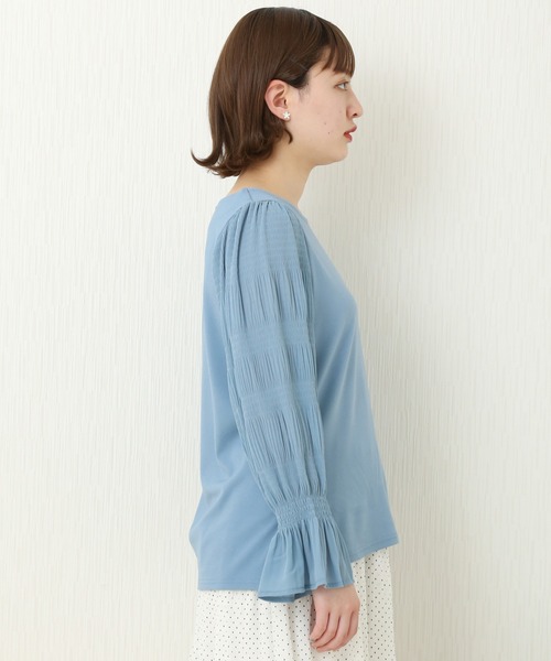 n'ee-ne（ネーネ）の「ポンチマジョリカプリーツ切り替え　ブラウス（シャツ/ブラウス・レディース・ピンク/ブルー/オフホワイト/ブラック・M/L）」の12枚目の写真