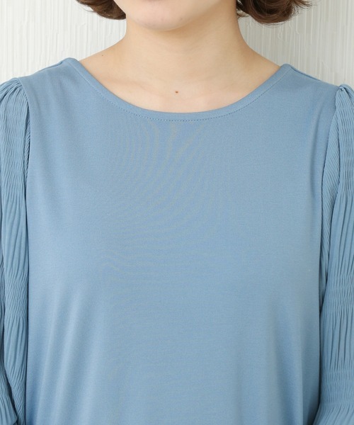 n'ee-ne（ネーネ）の「ポンチマジョリカプリーツ切り替え　ブラウス（シャツ/ブラウス・レディース・ピンク/ブルー/オフホワイト/ブラック・M/L）」の9枚目の写真