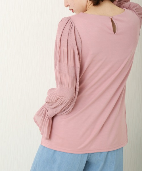 n'ee-ne（ネーネ）の「ポンチマジョリカプリーツ切り替え　ブラウス（シャツ/ブラウス・レディース・ピンク/ブルー/オフホワイト/ブラック・M/L）」の16枚目の写真