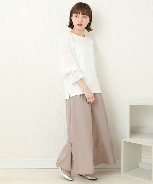 n'ee-ne（ネーネ）の「ポンチマジョリカプリーツ切り替え　ブラウス（シャツ/ブラウス・レディース・ピンク/ブルー/オフホワイト/ブラック・M/L）」の19枚目の写真