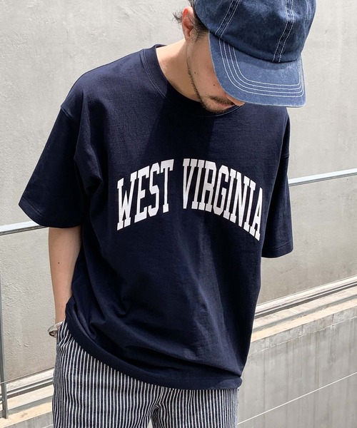 CIAOPANIC TYPY（チャオパニックティピー）の「【ZOZOTOWN限定】WESTVIRGINIAカレッジロゴユニセックスTee（Tシャツ/カットソー・メンズ・チャコールグレー/ホワイト系その他/ネイビー/グレー/サックスブルー・MEDIUM/SMALL/LARGE）」の4枚目の写真