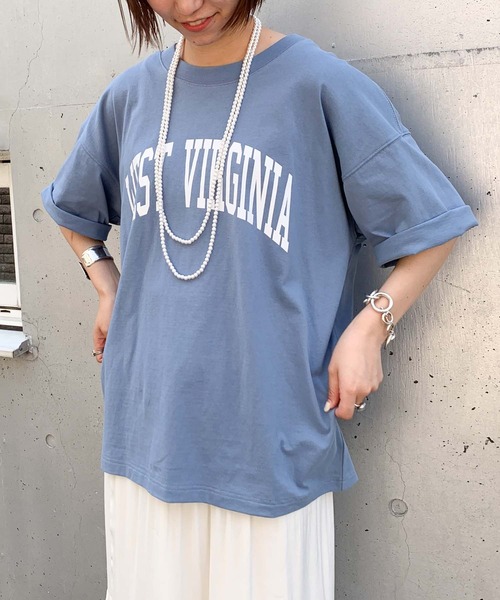 CIAOPANIC TYPY（チャオパニックティピー）の「【ZOZOTOWN限定】WESTVIRGINIAカレッジロゴユニセックスTee（Tシャツ/カットソー・メンズ・チャコールグレー/ホワイト系その他/ネイビー/グレー/サックスブルー・MEDIUM/SMALL/LARGE）」の21枚目の写真