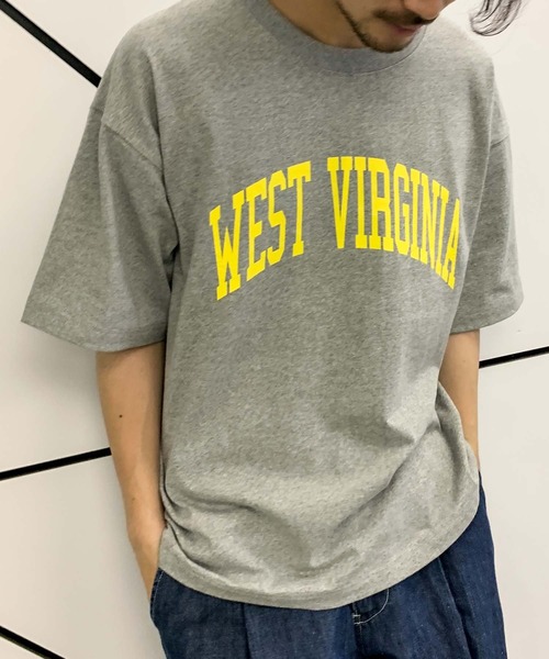 CIAOPANIC TYPY（チャオパニックティピー）の「【ZOZOTOWN限定】WESTVIRGINIAカレッジロゴユニセックスTee（Tシャツ/カットソー・メンズ・チャコールグレー/ホワイト系その他/ネイビー/グレー/サックスブルー・MEDIUM/SMALL/LARGE）」の19枚目の写真