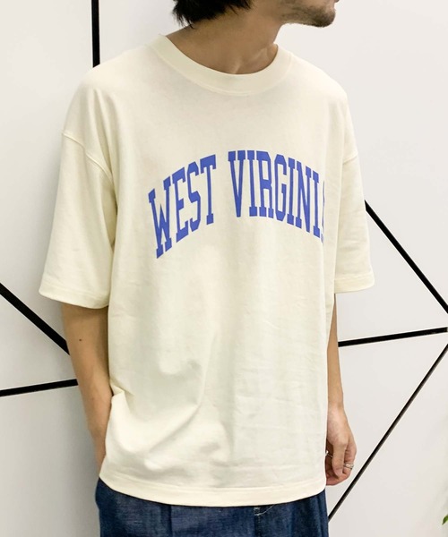 CIAOPANIC TYPY（チャオパニックティピー）の「【ZOZOTOWN限定】WESTVIRGINIAカレッジロゴユニセックスTee（Tシャツ/カットソー・メンズ・チャコールグレー/ホワイト系その他/ネイビー/グレー/サックスブルー・MEDIUM/SMALL/LARGE）」の7枚目の写真
