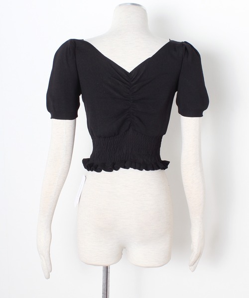 Primazel（プリマゼル）の「ハートネックギャザーショートカットソー（Tシャツ/カットソー・レディース・ラベンダー/ホワイト/ブラック・M）」の16枚目の写真