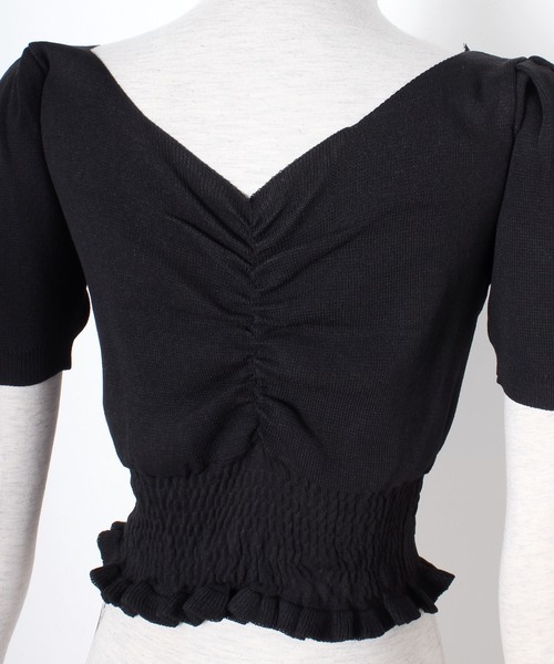 Primazel（プリマゼル）の「ハートネックギャザーショートカットソー（Tシャツ/カットソー・レディース・ラベンダー/ホワイト/ブラック・M）」の14枚目の写真