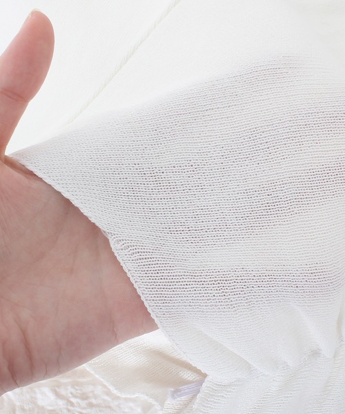 Primazel（プリマゼル）の「ハートネックギャザーショートカットソー（Tシャツ/カットソー・レディース・ラベンダー/ホワイト/ブラック・M）」の11枚目の写真