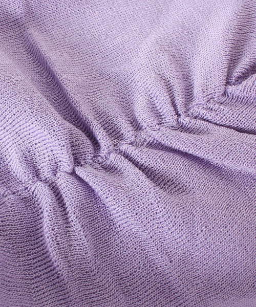 Primazel（プリマゼル）の「ハートネックギャザーショートカットソー（Tシャツ/カットソー・レディース・ラベンダー/ホワイト/ブラック・M）」の6枚目の写真