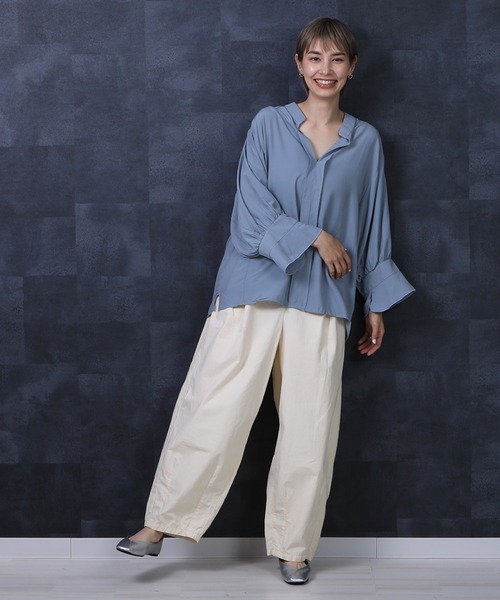 SELECT LEVERY(セレクトリベリー)の「高密度ダンプワッシャー ワイドサーカスパンツ(その他パンツ・レディース・ホワイト/カーキ/ブルー/モカ/ブラック・MEDIUM/LARGE/X-LARGE/SMALL)」の7枚目の写真