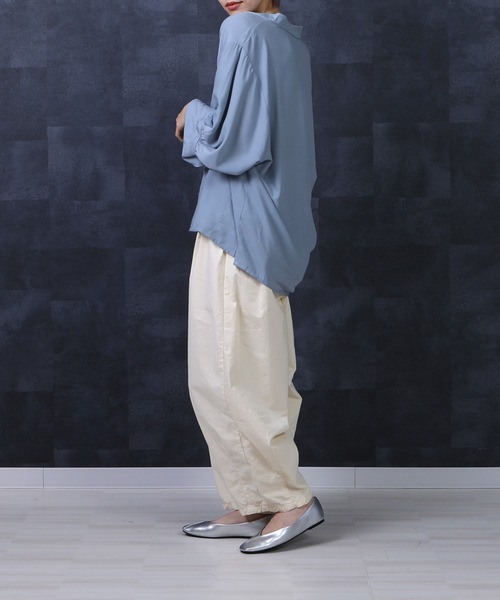 SELECT LEVERY(セレクトリベリー)の「高密度ダンプワッシャー ワイドサーカスパンツ(その他パンツ・レディース・ホワイト/カーキ/ブルー/モカ/ブラック・MEDIUM/LARGE/X-LARGE/SMALL)」の9枚目の写真