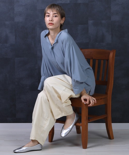 SELECT LEVERY(セレクトリベリー)の「高密度ダンプワッシャー ワイドサーカスパンツ(その他パンツ・レディース・ホワイト/カーキ/ブルー/モカ/ブラック・MEDIUM/LARGE/X-LARGE/SMALL)」の11枚目の写真