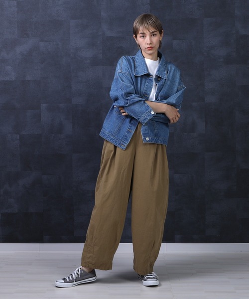 SELECT LEVERY(セレクトリベリー)の「高密度ダンプワッシャー ワイドサーカスパンツ(その他パンツ・レディース・ホワイト/カーキ/ブルー/モカ/ブラック・MEDIUM/LARGE/X-LARGE/SMALL)」の13枚目の写真