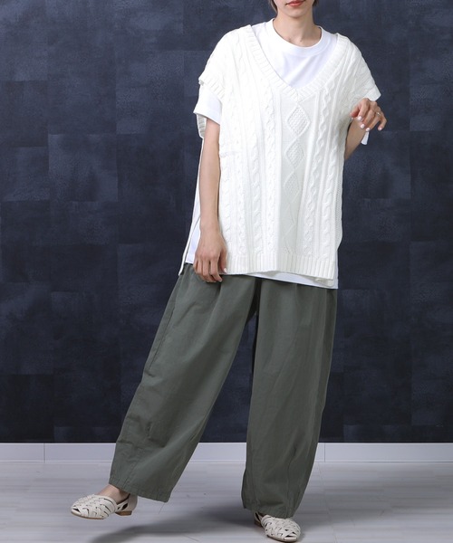 SELECT LEVERY(セレクトリベリー)の「高密度ダンプワッシャー ワイドサーカスパンツ(その他パンツ・レディース・ホワイト/カーキ/ブルー/モカ/ブラック・MEDIUM/LARGE/X-LARGE/SMALL)」の18枚目の写真