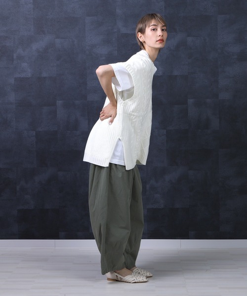 SELECT LEVERY(セレクトリベリー)の「高密度ダンプワッシャー ワイドサーカスパンツ(その他パンツ・レディース・ホワイト/カーキ/ブルー/モカ/ブラック・MEDIUM/LARGE/X-LARGE/SMALL)」の22枚目の写真