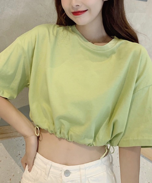 セール ドロストコードショート丈カットtシャツ Zozotown限定 Tシャツ カットソー Mejane ミージェーン のファッション通販 Zozotown