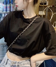 ドロストコードショート丈カットTシャツ