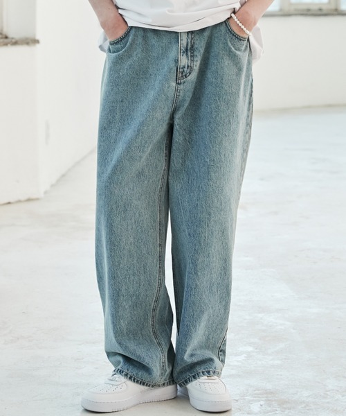 ADD SEOUL(エーディーディーソウル)の「【ADD SEOUL】EXTRA SUPER WIDE DENIM / エクストラ スーパー ワイド デニムパンツ(デニムパンツ・メンズ・ホワイト/ブルー・SMALL/MEDIUM/LARGE/X-SMALL)」の2枚目の写真