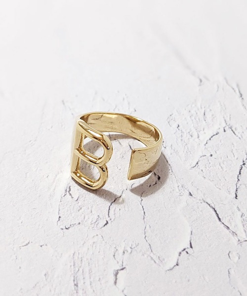 自由自在に ネーム Bold Statement リング☆GOLD☆S925 brass｜muni ring （手打ち刻印 ゴールドリング ユニセックス