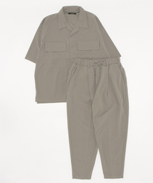 Bling Leads（ブリングリーズ）の「★Bling leads★ セットアップ商品＊梨地オープンカラーシャツ＆イージーテーパードパンツ（セットアップ）」