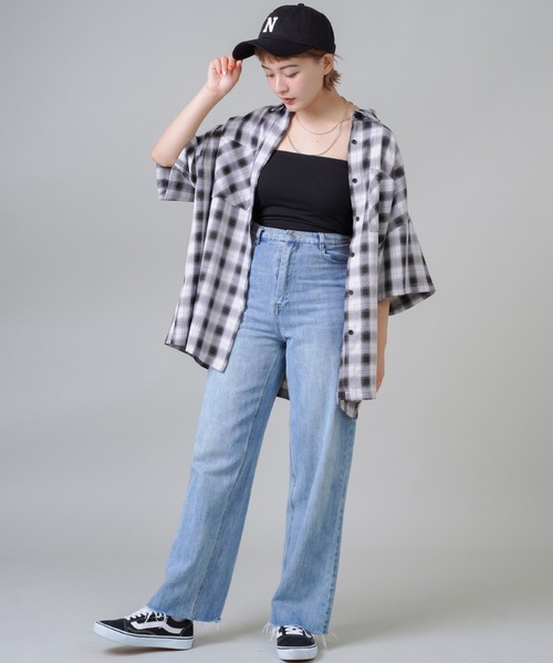 SPINNS（スピンズ）の「無地ベアトップ（タンクトップ・レディース・ホワイト/ブラック・S/M）」の17枚目の写真