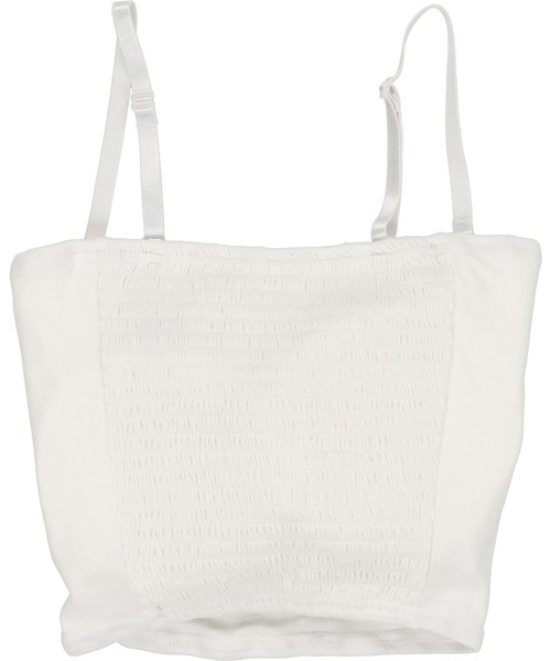 SPINNS（スピンズ）の「無地ベアトップ（タンクトップ・レディース・ホワイト/ブラック・S/M）」の6枚目の写真