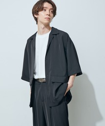 ライトスムースタッチルーズオープンカラーS/Sシャツ