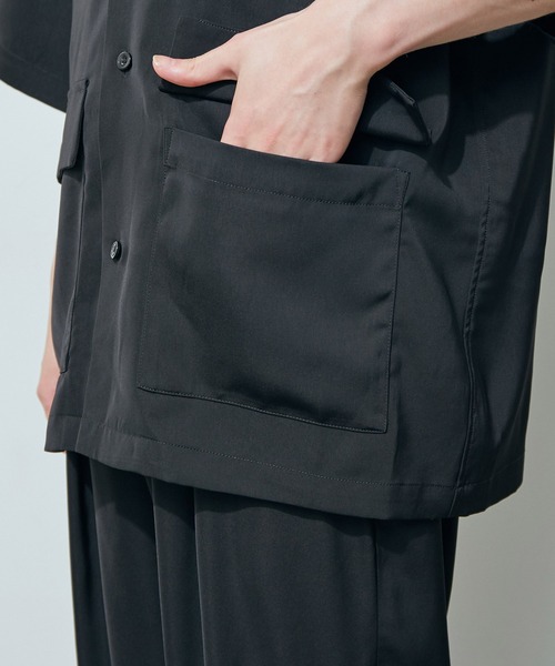 JUNRED（ジュンレッド）の「ライトスムースタッチルーズオープンカラーS/Sシャツ（シャツ/ブラウス・メンズ・ブラック/カーキ/ブルー・S/M/L）」の21枚目の写真