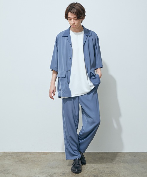 JUNRED（ジュンレッド）の「ライトスムースタッチルーズオープンカラーS/Sシャツ（シャツ/ブラウス・メンズ・ブラック/カーキ/ブルー・S/M/L）」の19枚目の写真