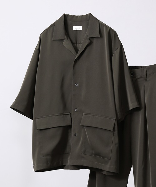 JUNRED（ジュンレッド）の「ライトスムースタッチルーズオープンカラーS/Sシャツ（シャツ/ブラウス・メンズ・ブラック/カーキ/ブルー・S/M/L）」の15枚目の写真