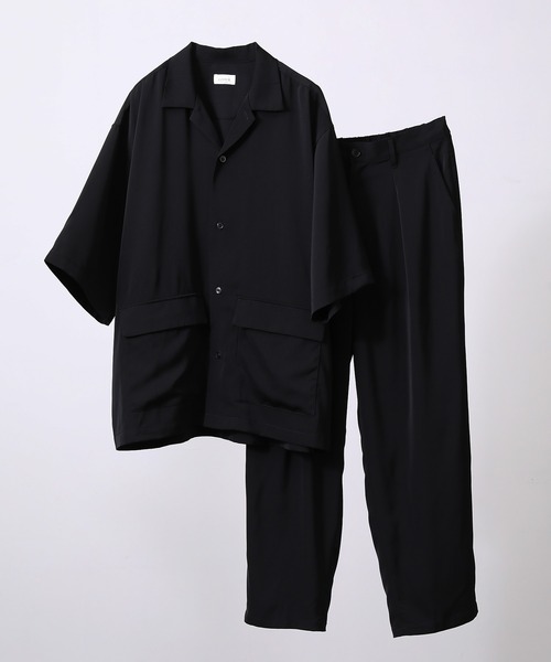 JUNRED（ジュンレッド）の「ライトスムースタッチルーズオープンカラーS/Sシャツ（シャツ/ブラウス・メンズ・ブラック/カーキ/ブルー・S/M/L）」の6枚目の写真