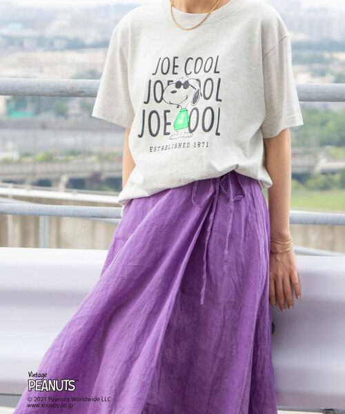NOLLEY’S(ノーリーズ)の「【WEBオリジナル】スヌーピー JOE COOL &logo Tシャツ(Tシャツ/カットソー・レディース・オフホワイト/アイボリー・MEDIUM)」の5枚目の写真