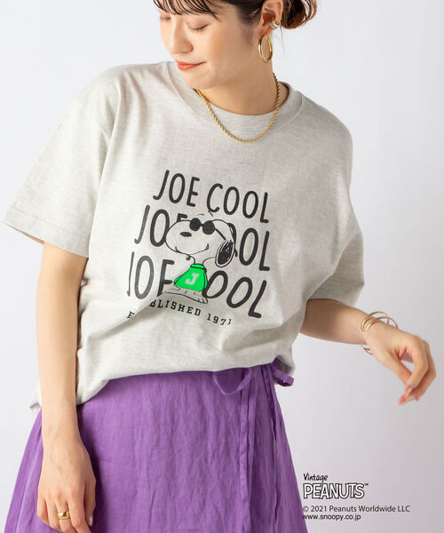 NOLLEY’S(ノーリーズ)の「【WEBオリジナル】スヌーピー JOE COOL &logo Tシャツ(Tシャツ/カットソー・レディース・オフホワイト/アイボリー・MEDIUM)」の7枚目の写真