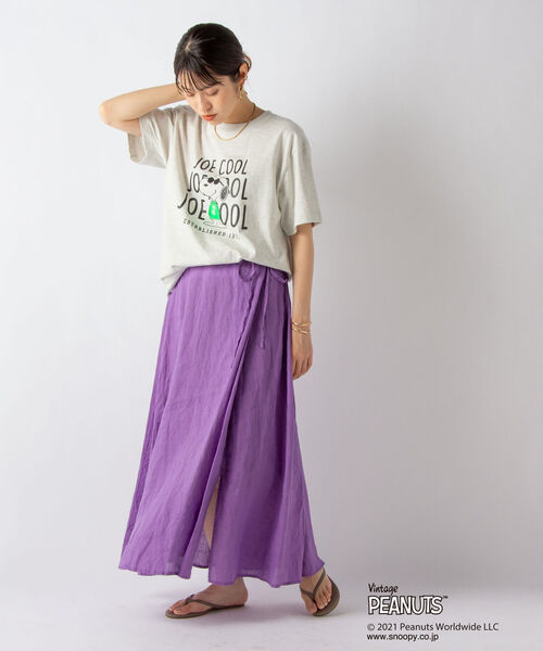 NOLLEY’S(ノーリーズ)の「【WEBオリジナル】スヌーピー JOE COOL &logo Tシャツ(Tシャツ/カットソー・レディース・オフホワイト/アイボリー・MEDIUM)」の3枚目の写真