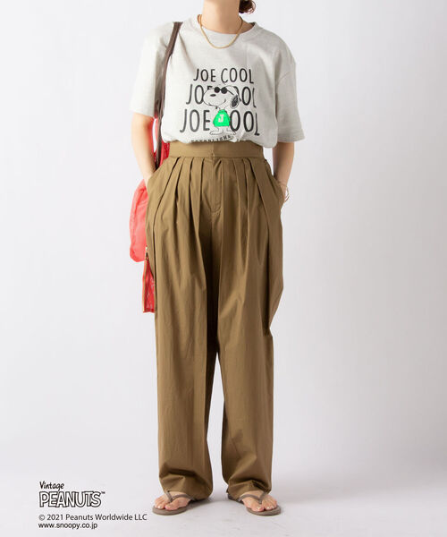 NOLLEY’S(ノーリーズ)の「【WEBオリジナル】スヌーピー JOE COOL &logo Tシャツ(Tシャツ/カットソー・レディース・オフホワイト/アイボリー・MEDIUM)」の13枚目の写真