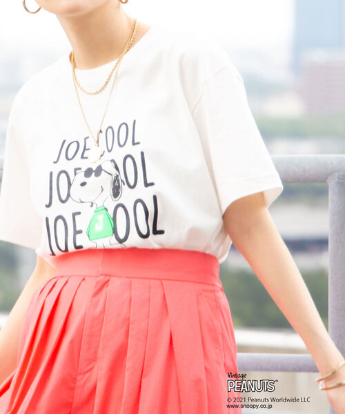 NOLLEY’S(ノーリーズ)の「【WEBオリジナル】スヌーピー JOE COOL &logo Tシャツ(Tシャツ/カットソー・レディース・オフホワイト/アイボリー・MEDIUM)」の15枚目の写真