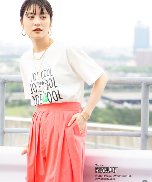 NOLLEY’S(ノーリーズ)の「【WEBオリジナル】スヌーピー JOE COOL &logo Tシャツ(Tシャツ/カットソー・レディース・オフホワイト/アイボリー・MEDIUM)」の17枚目の写真