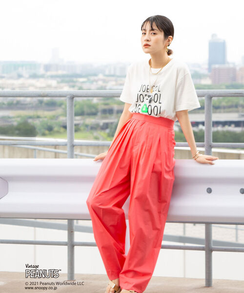 NOLLEY’S(ノーリーズ)の「【WEBオリジナル】スヌーピー JOE COOL &logo Tシャツ(Tシャツ/カットソー・レディース・オフホワイト/アイボリー・MEDIUM)」の9枚目の写真