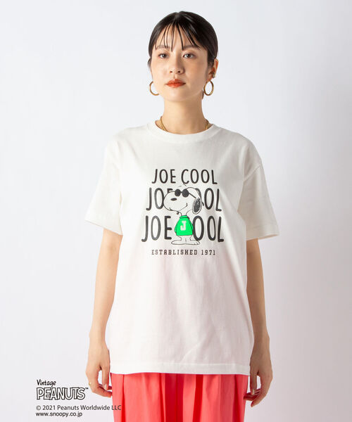 NOLLEY’S(ノーリーズ)の「【WEBオリジナル】スヌーピー JOE COOL &logo Tシャツ(Tシャツ/カットソー・レディース・オフホワイト/アイボリー・MEDIUM)」の8枚目の写真