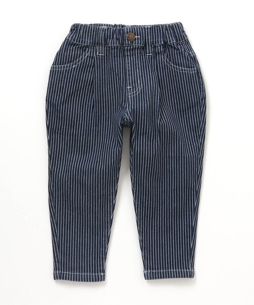 BREEZE(ブリーズ)の「すぽ軽テーパードパンツ 10分丈(その他パンツ・キッズ・ストライプ/その他10/ブルー・140/90/100/120/110/150/130)」の1枚目の写真