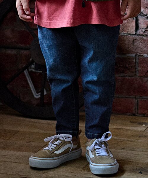 BREEZE(ブリーズ)の「すぽ軽テーパードパンツ 10分丈(その他パンツ・キッズ・ストライプ/その他10/ブルー・140/90/100/120/110/150/130)」の2枚目の写真