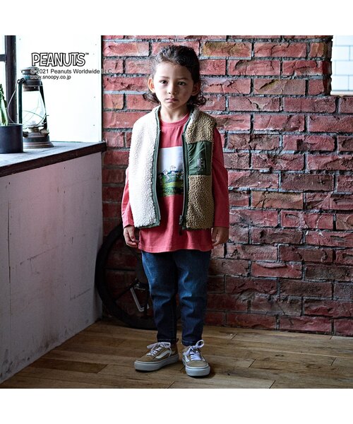 BREEZE(ブリーズ)の「すぽ軽テーパードパンツ 10分丈(その他パンツ・キッズ・ストライプ/その他10/ブルー・140/90/100/120/110/150/130)」の4枚目の写真