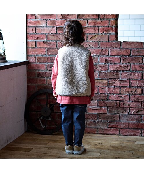 BREEZE(ブリーズ)の「すぽ軽テーパードパンツ 10分丈(その他パンツ・キッズ・ストライプ/その他10/ブルー・140/90/100/120/110/150/130)」の5枚目の写真