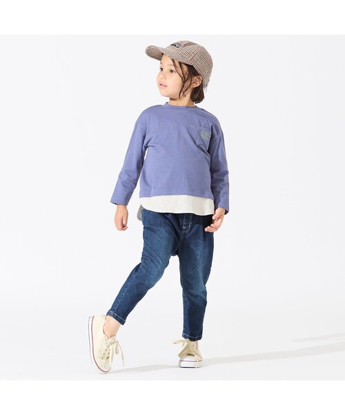 BREEZE(ブリーズ)の「すぽ軽テーパードパンツ 10分丈(その他パンツ・キッズ・ストライプ/その他10/ブルー・140/90/100/120/110/150/130)」の6枚目の写真