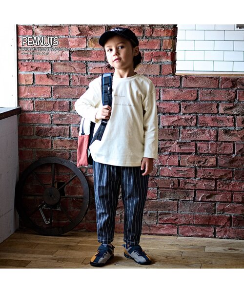 BREEZE(ブリーズ)の「すぽ軽テーパードパンツ 10分丈(その他パンツ・キッズ・ストライプ/その他10/ブルー・140/90/100/120/110/150/130)」の8枚目の写真