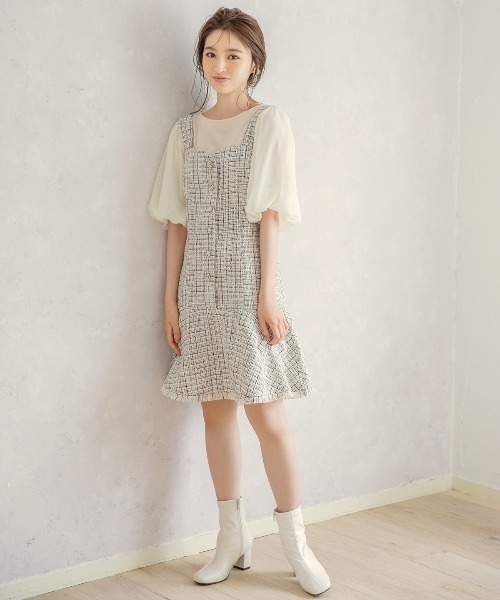 WILLSELECTION（ウィルセレクション）の「★バックリボンハイブリッドトップス（Tシャツ/カットソー・レディース・ピンク/アイボリー/ブラック・MEDIUM）」の5枚目の写真