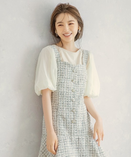 WILLSELECTION（ウィルセレクション）の「★バックリボンハイブリッドトップス（Tシャツ/カットソー・レディース・ピンク/アイボリー/ブラック・MEDIUM）」の4枚目の写真