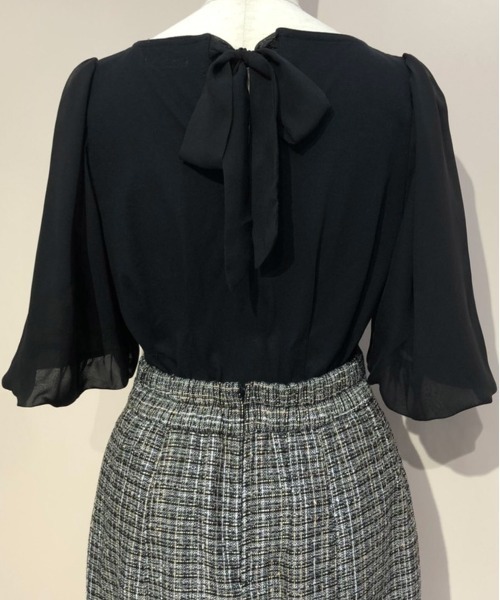 WILLSELECTION（ウィルセレクション）の「★バックリボンハイブリッドトップス（Tシャツ/カットソー・レディース・ピンク/アイボリー/ブラック・MEDIUM）」の9枚目の写真