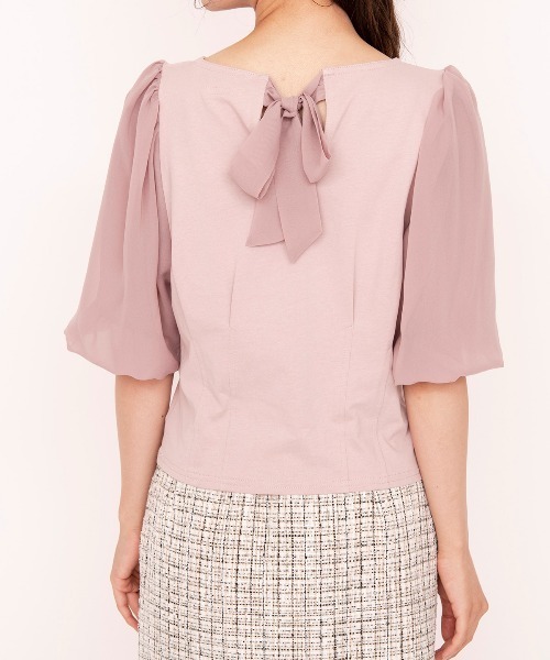 WILLSELECTION（ウィルセレクション）の「★バックリボンハイブリッドトップス（Tシャツ/カットソー・レディース・ピンク/アイボリー/ブラック・MEDIUM）」の13枚目の写真