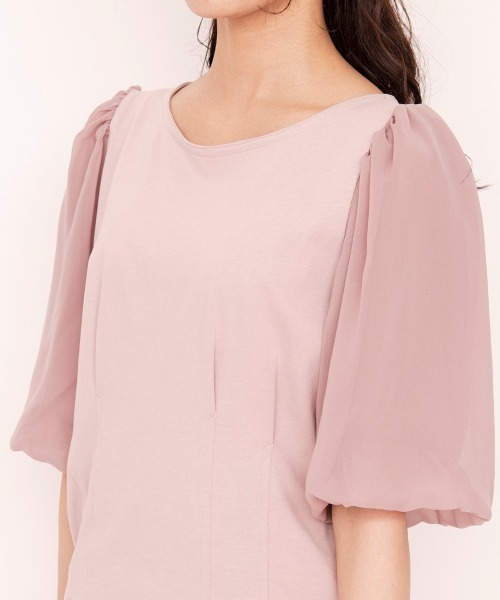 WILLSELECTION（ウィルセレクション）の「★バックリボンハイブリッドトップス（Tシャツ/カットソー・レディース・ピンク/アイボリー/ブラック・MEDIUM）」の10枚目の写真